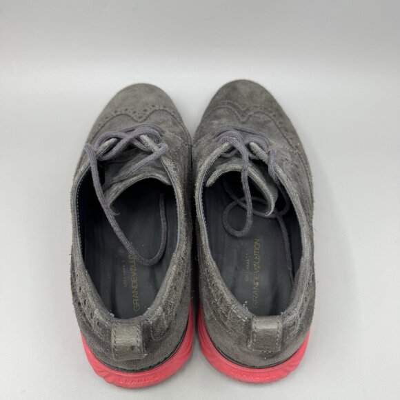 Cole Haan Grand Evolution Wingtip C26858 Shoes Suede Red Sole Mens Size 9W main image 4